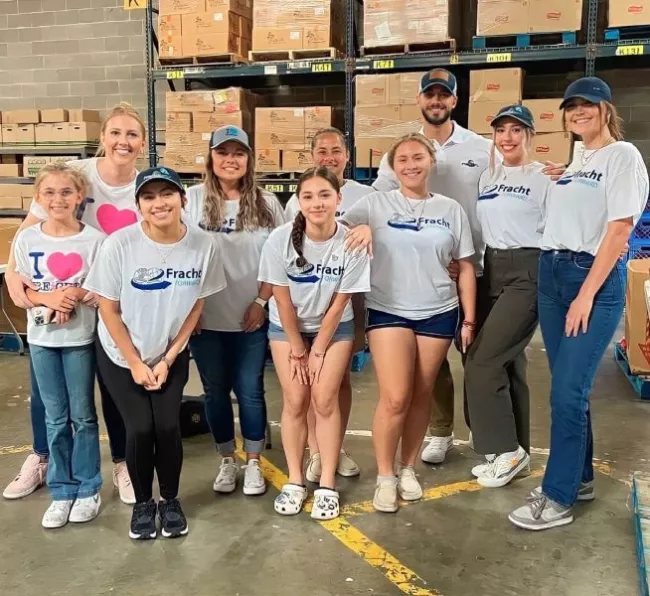Group of Fracht employees at Houston food bank