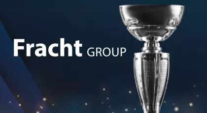 Fracht Group logo with a trophy