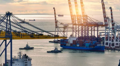 Cargo ship at port