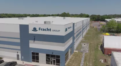Aerial view of Fracht Group's Virginia Beach warehouse and distribution facility located minutes from the Port of Virginia.