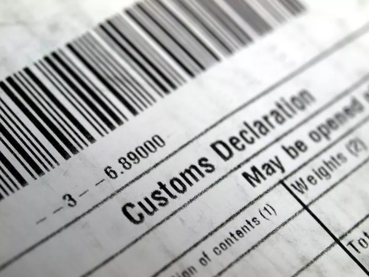 Customs declaration form