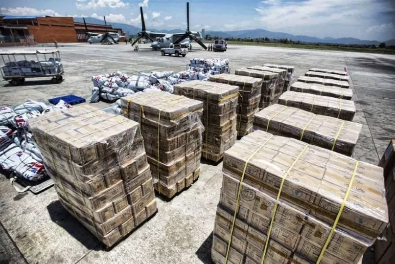 Supplies on an airfield