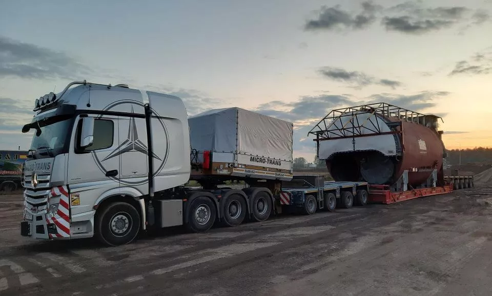 Freight truck carrying cargo