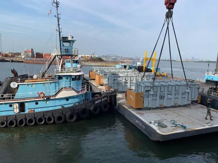 Large piece of cargo being delivered