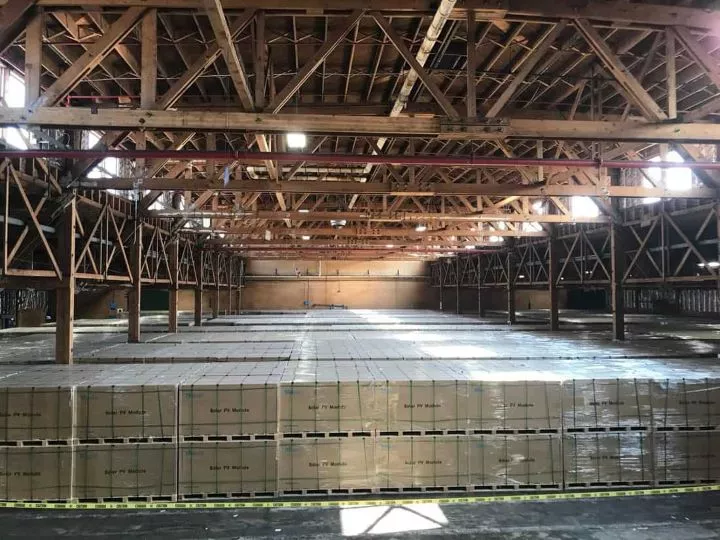 Freight inside a warehouse