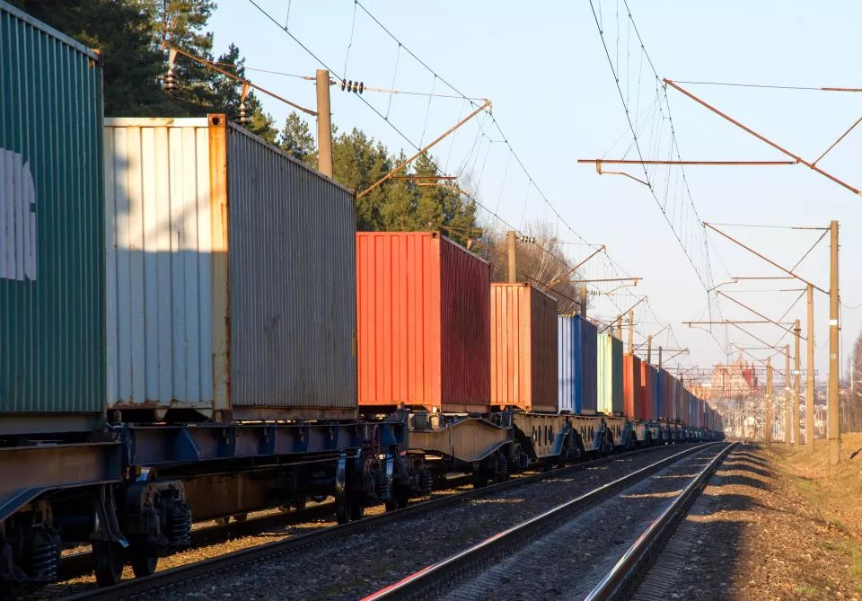 Freight train with cargo