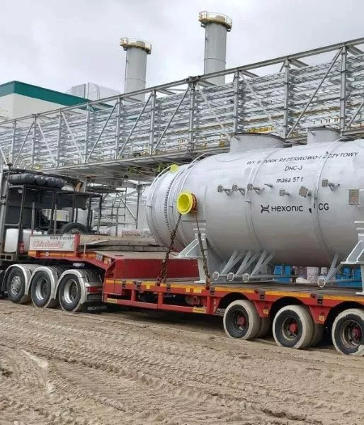 Truck transporting chemical cargo