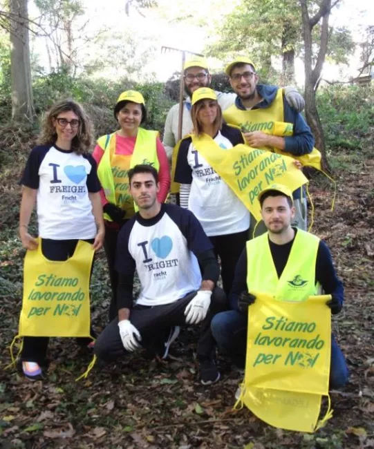 Group of employees in the woods