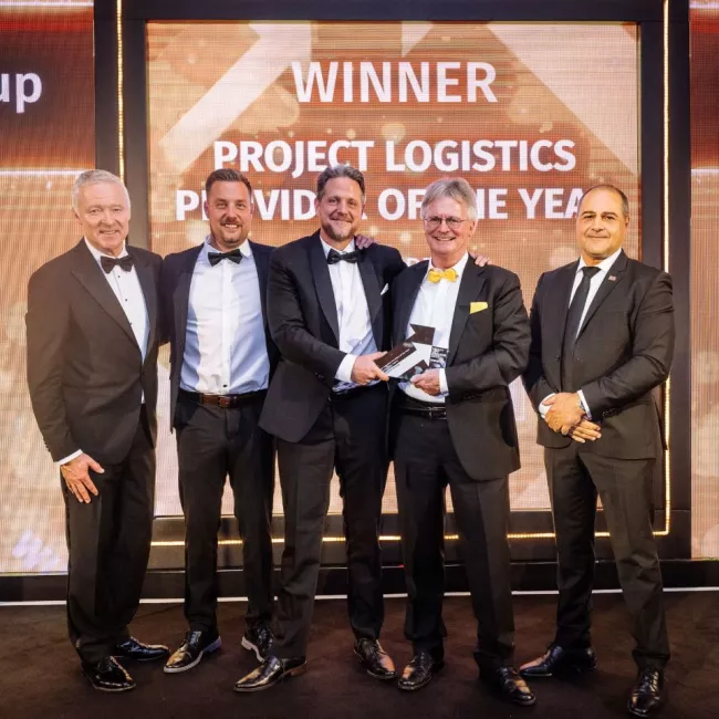 Fracht employees at awards event